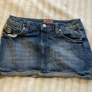 NOBO vintage Blue Denim mini Skirt with butterfly accent